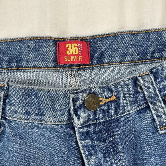 Wrangler Vtg Cowboy Cut Jeans Mens 36X32 Blue Dark Denim Slim Fit Rodeo MWZ 36 - Picture 5 of 6